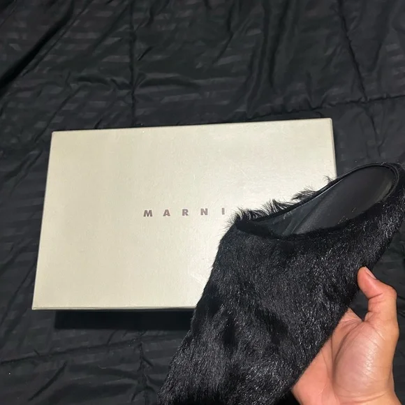 Marni | Shoes | Marni Black Fur Slipon Shoes | Poshmark display picture 2